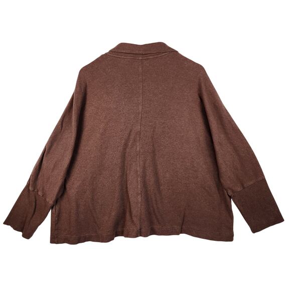 Pact Relaxed Blazer Cardigan Unisex XXL Brown Solid Organic Cotton Pockets EUC - Picture 3 of 14